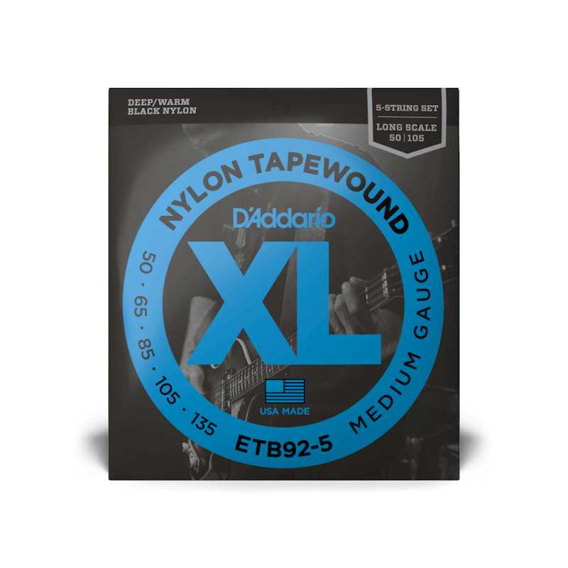 Набор струн D'ADDARIO ETB92-5 XL NYLON TAPEWOUND 5-STRING BASS (50-135)